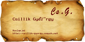 Csillik György névjegykártya